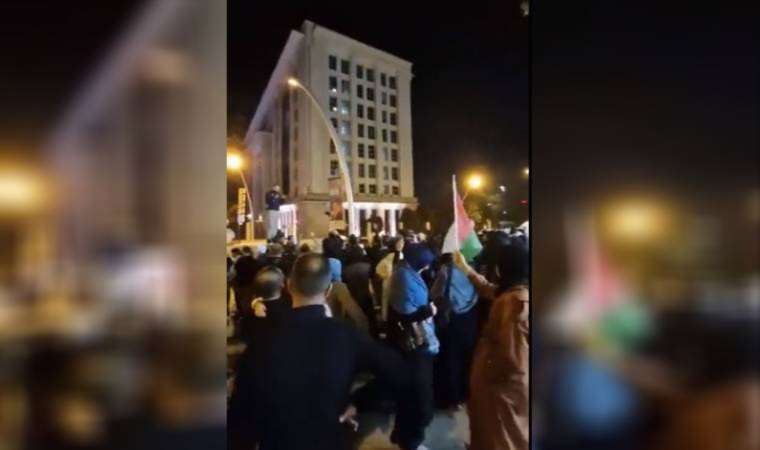 AKP Genel Merkezi önünde Gazze sloganları: Miting değil icraat