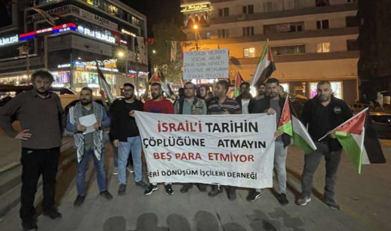 İstanbul’da geri dönüşüm işçilerinden İsrail protestosu