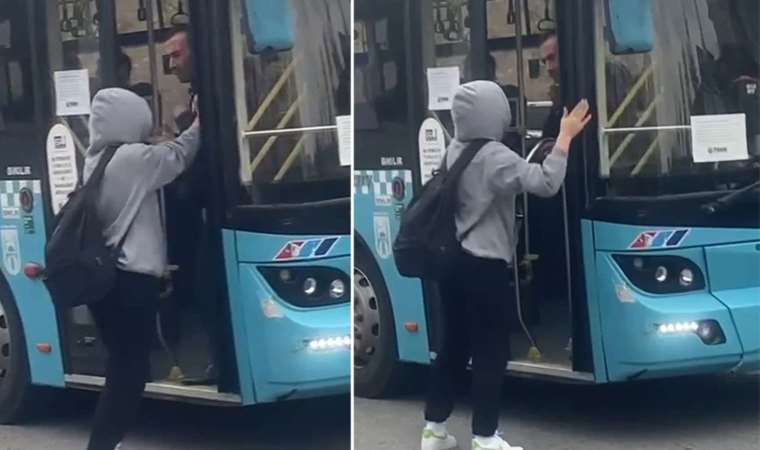 Ankara’da özel halk otobüsünde sürücü ile öğrenci arasında ‘indirim’ tartışması kamerada