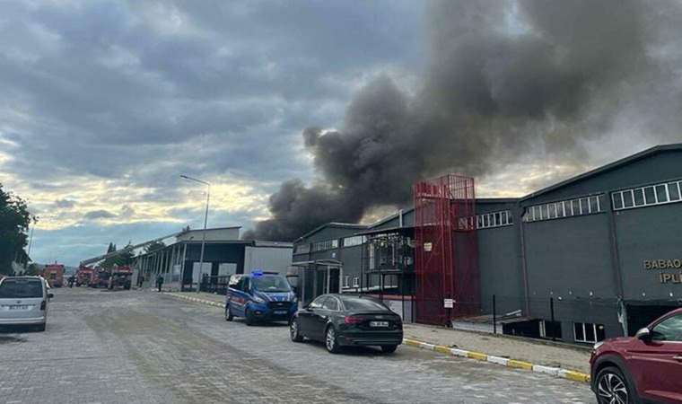 Uşak’ta iplik fabrikasında yangın paniği!