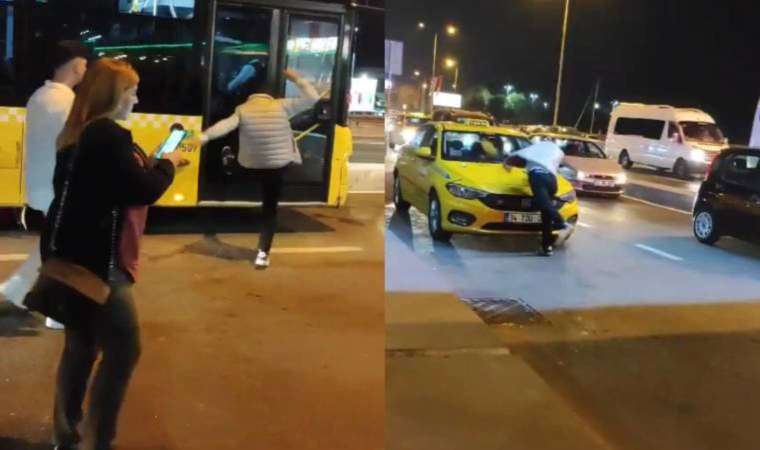 O anlar kaydedildi… Otobüsten indirilince ortalığı birbirine kattı!
