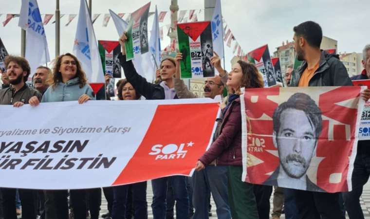 SOL Parti’den İsrail’in Ankara Büyükelçiliği önünde protesto