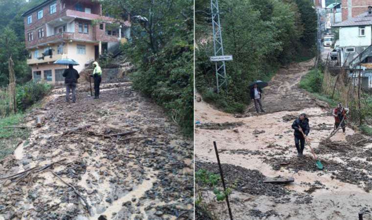 Artvin’de sağanak etkili oldu: Yol ulaşıma kapandı