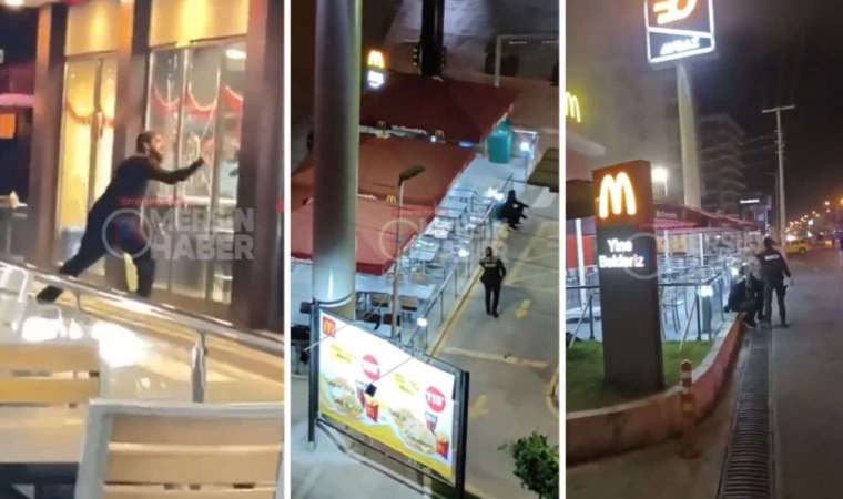 Mersin’de McDonald’s şubesine ‘tekbir’li saldırı: Önce camları kırdı, sonra molotof attı!