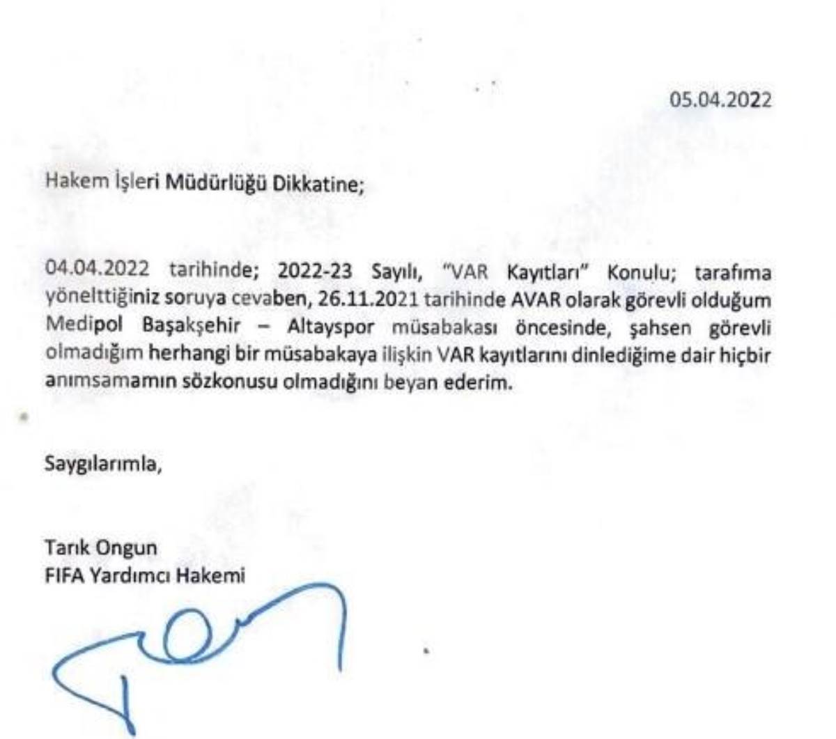 Hakem Tarık Ongun'un VAR kayıtlarını dinlediği iddia edilmişti: TFF konuyla ilgili 14 sayfa tutanak yayınladı!