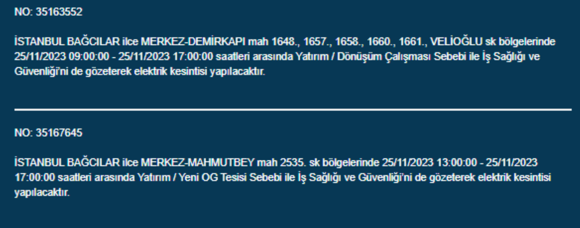 İstanbul'da 24 ilçede elektrik kesintisi: İstanbul'da bugün elektrik kesintisi yaşanacak ilçeler hangileri? İstanbul'da elektrikler ne zaman gelecek?