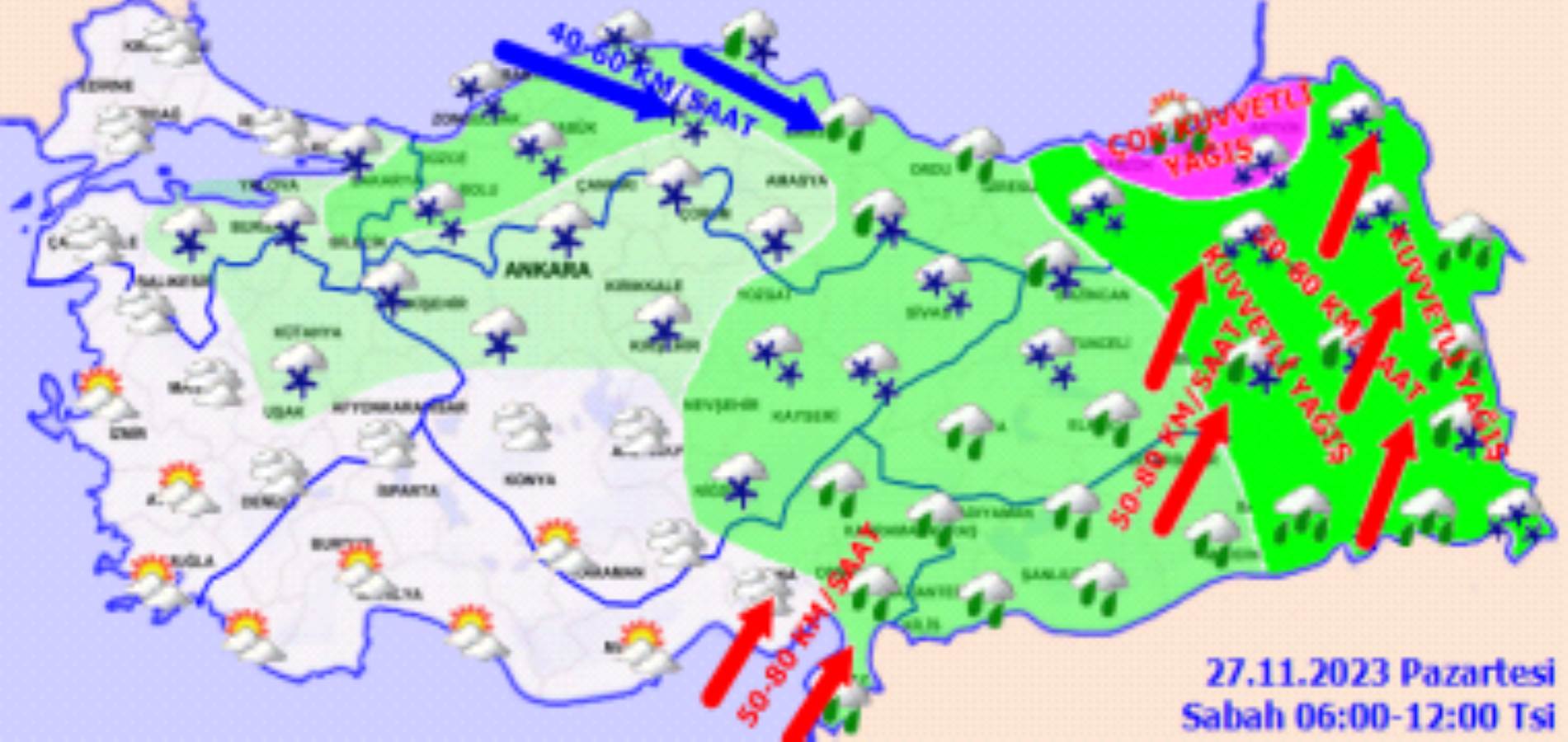 27 Kasım 2023 hava durumu raporu... Bugün ve yarın hava nasıl olacak? Kar yağışı bekleniyor mu?