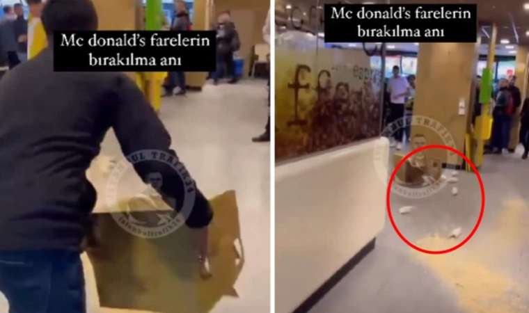 İstanbul Merter’deki McDonald’s şubesinde ‘fare’li protesto