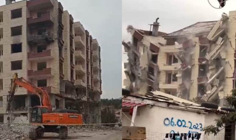 Depremde hasar almıştı… 7 katlı bina, yıkım sırasında çöktü!