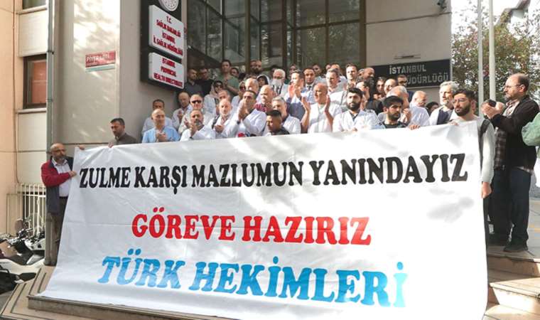 Sağlık çalışanlarından ‘İsrail’ protestosu