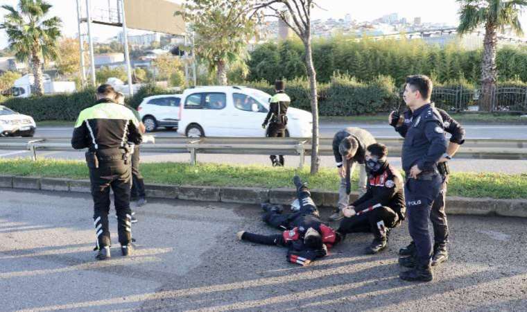 ‘Dur’ ihtarına uymadı, polis memuruna çarpıp kaçtı!