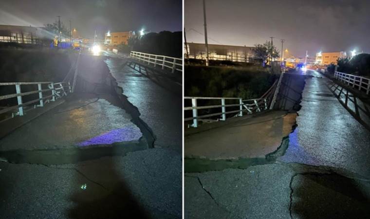 Sağanak yağış köprüyü yıktı!