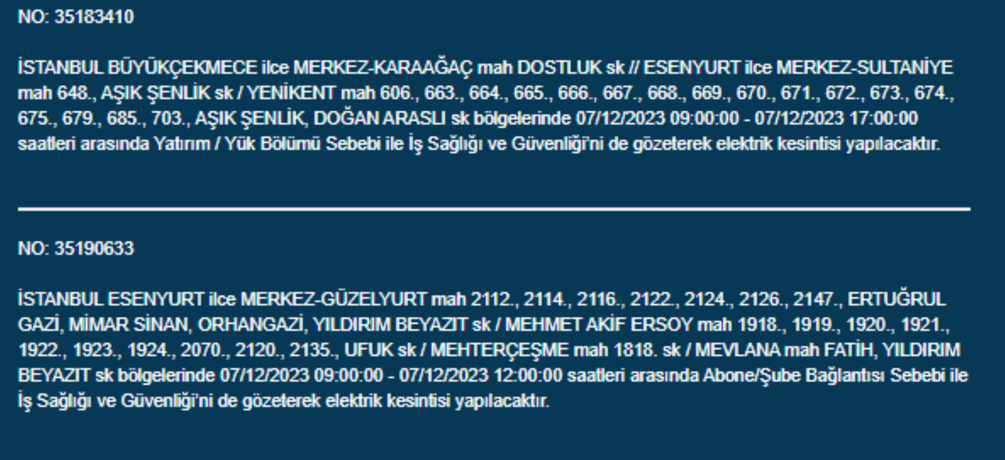 İstanbul'da 32 ilçede elektrik kesintisi: İstanbul'da bugün elektrik kesintisi yaşanacak ilçeler hangileri? İstanbul'da elektrikler ne zaman gelecek?