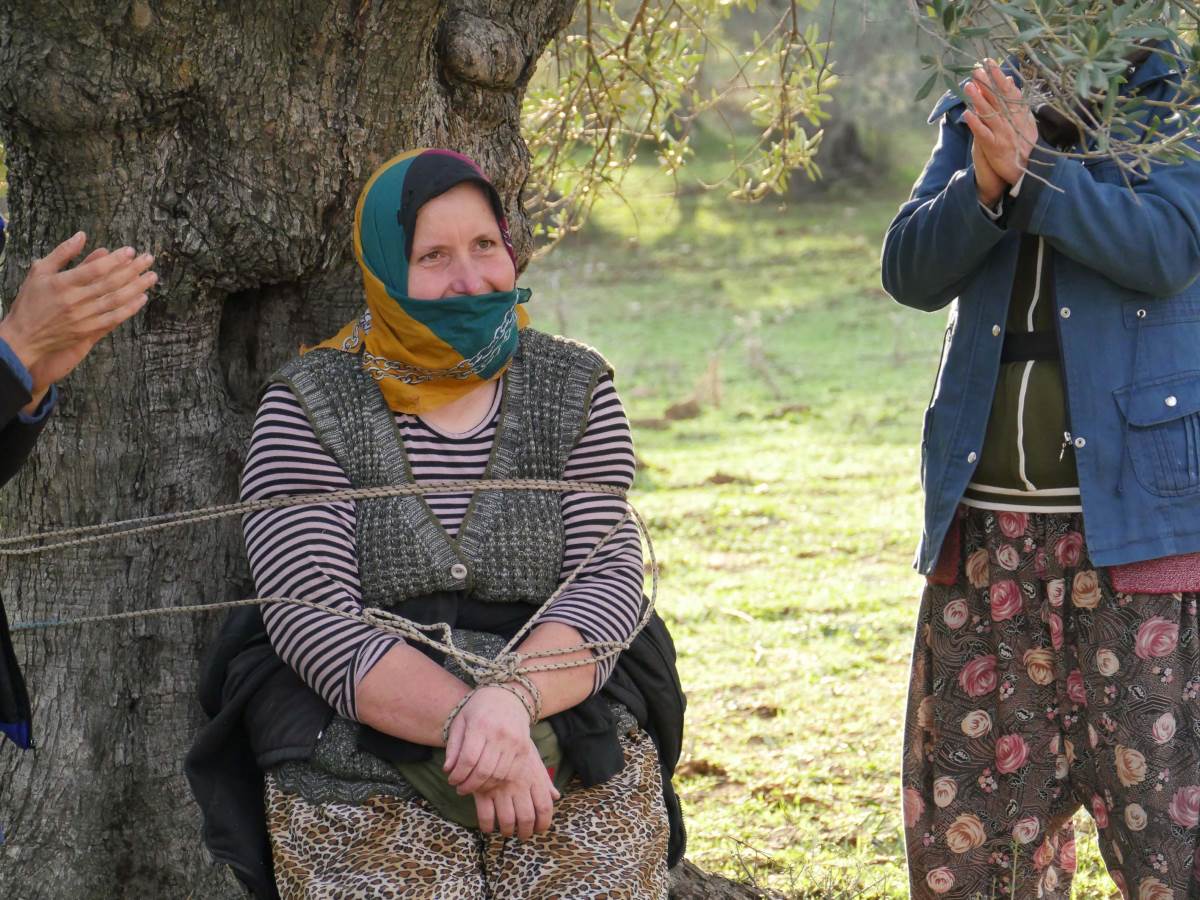 Hasadı bitiren zeytin işçileri kahyayı ağaca bağlayıp tarla sahibinden bahşiş istedi