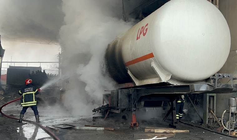 Kocaeli'nde korku dolu anlar... Boş LPG tankı patladı!