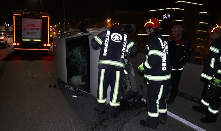 Beton bariyere çarptı: Araç metrelerce savruldu