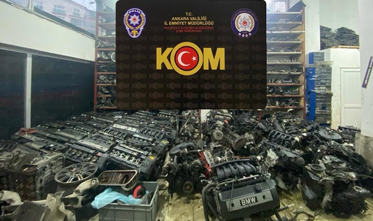 Başkentte çok sayıda kaçak araç parçası ele geçirildi