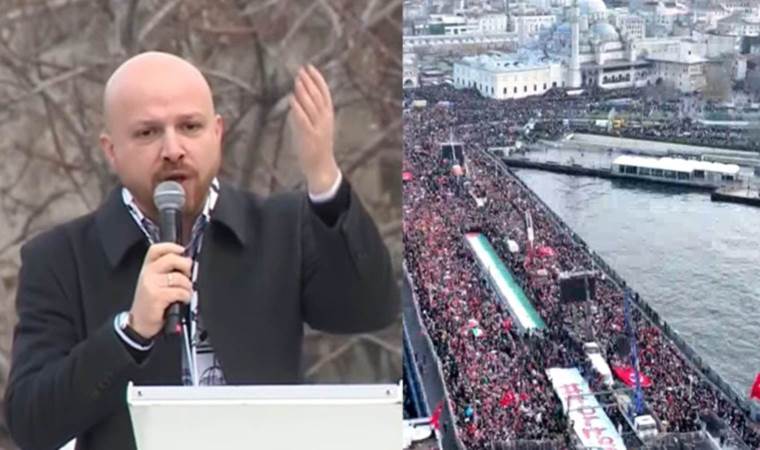 Galata Köprüsü’ndeki ‘Gazze’ mitinginde Bilal Erdoğan konuştu: ‘Sermaye sahipleri ayağını denk alsın’