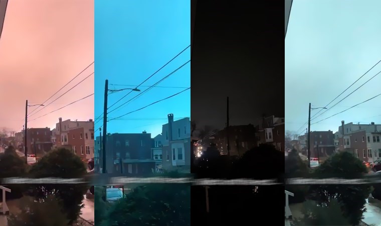 Gece vakti gökyüzü defalarca renk değiştirdi!