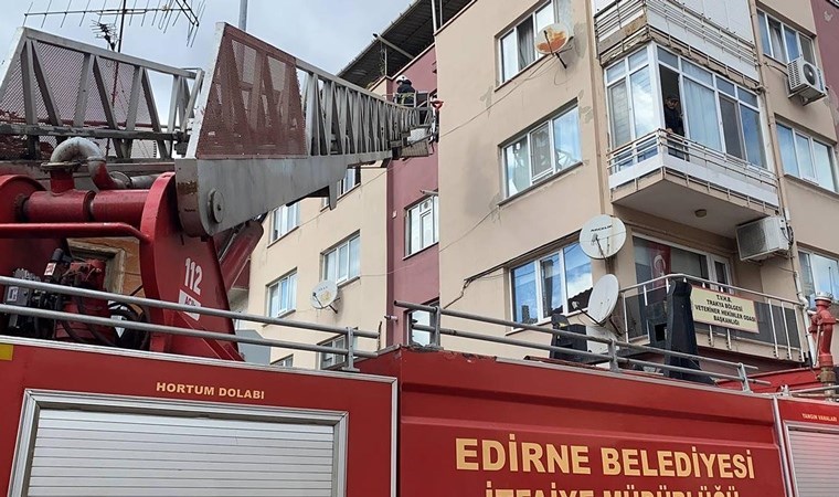 Edirne’de 5 katlı binada korkutan yangın!