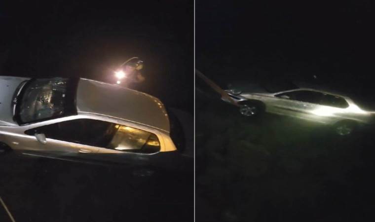 Bodrum’da bir otomobil denize düştü, sürücü yara almadan kurtuldu