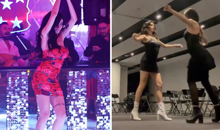 Hazar Ergüçlü ‘pavyon’ sahnesine böyle hazırlanmış: Özel ders aldığı anların görüntüleri ortaya çıktı