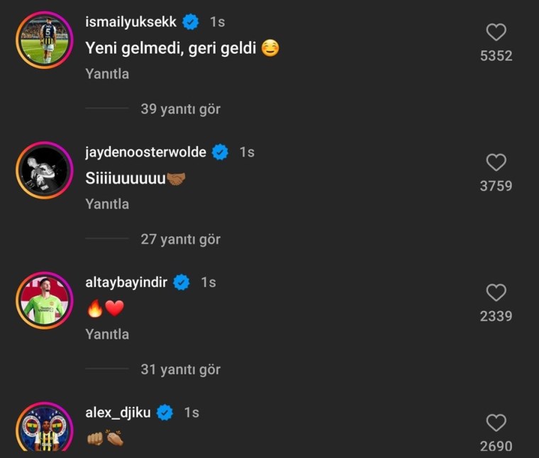 Takım arkadaşlarından Serdar Dursun'a yorum yağmuru