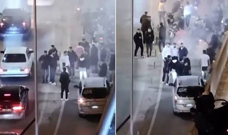 Asker uğurlama konvoyunda ‘trafiği kapatıp’ maytap patlattılar