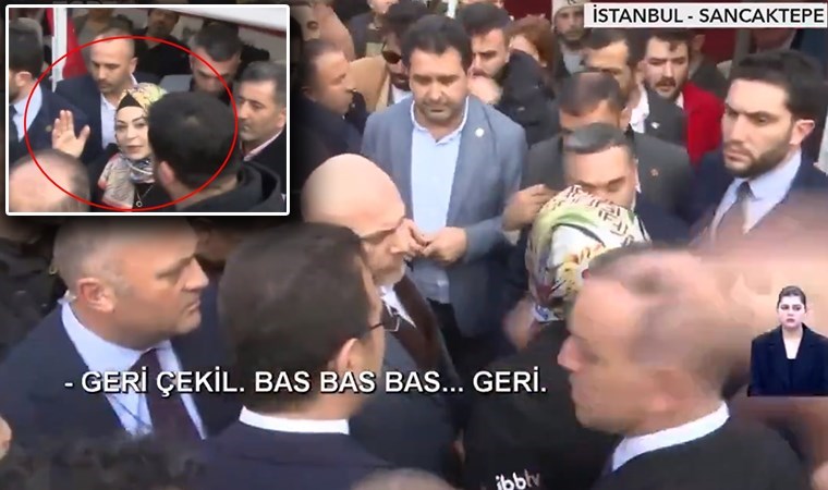 İmamoğlu ve MHP’liler arasında gerginlik! MHP İlçe Başkanı Arzu Karaalioğlu karşısına dikildi: ‘Geri bas…’
