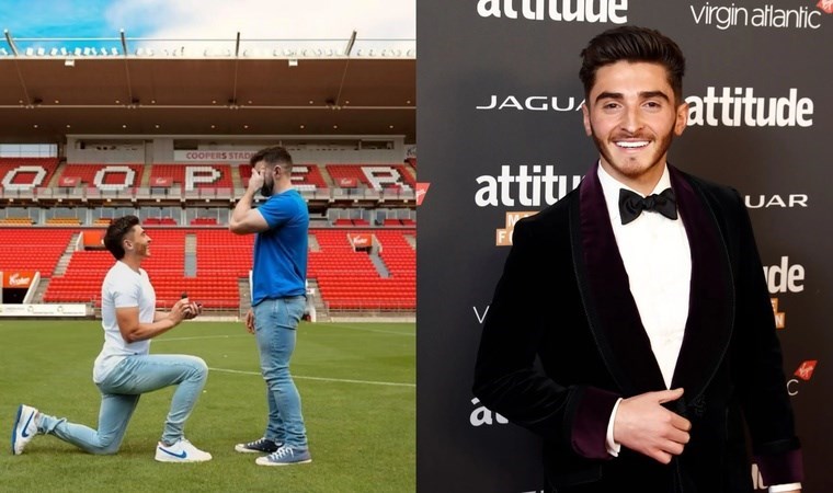 İlk eşcinsel futbolcu nişanlandı: Stadyumda evlilik teklifi etti!
