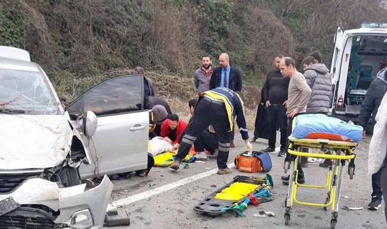 Rize’de trafik kazası: Araç takla attı