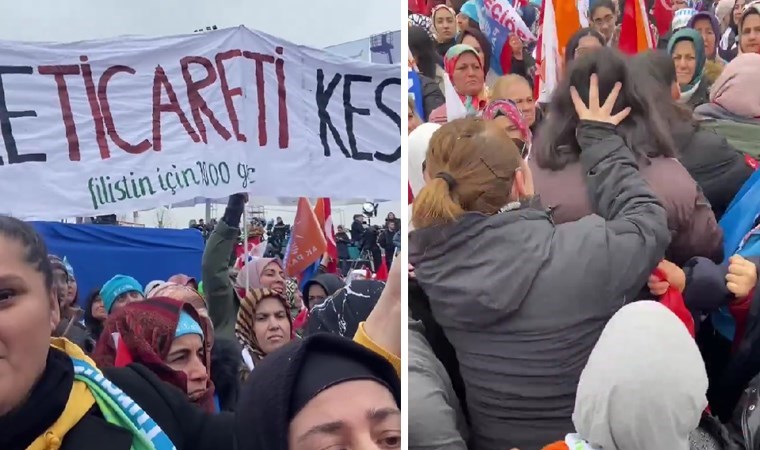 Büyük Ankara Mitingi’nde ‘İsrail ile ticareti kes’ pankartı açanlara gözaltı