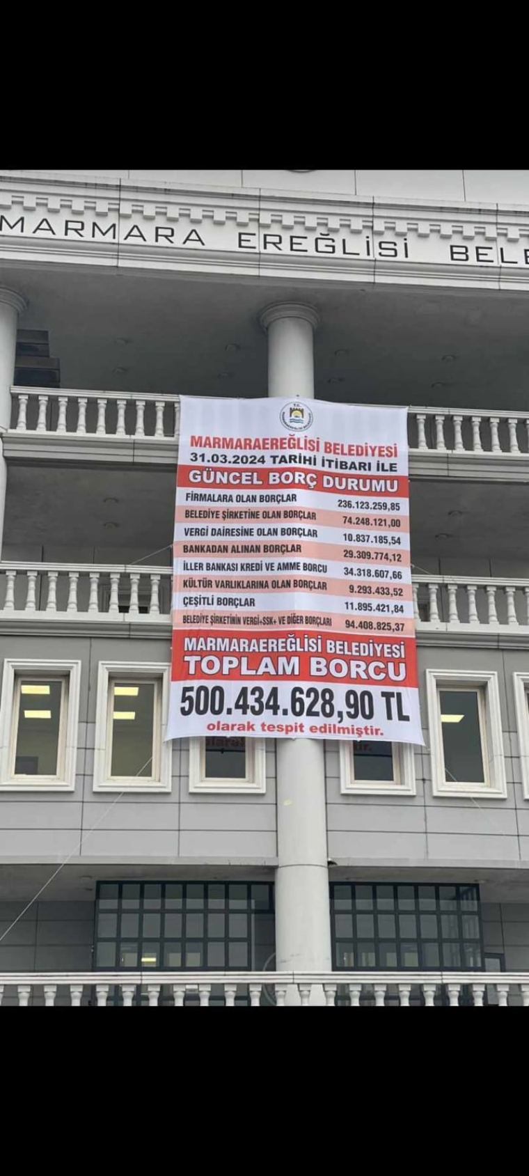 Marmaraereğlisi Belediyesi borcunu açıkladı: 'Hep birlikte aşacağız'