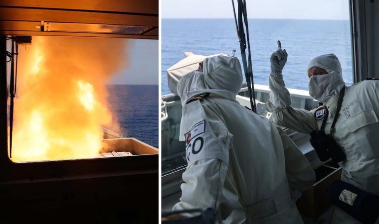 Husiler ABD savaş gemisini hedef almıştı: İngiltere, füze fırlatan roketatarı vurdu