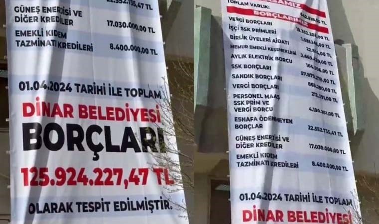AKP’den CHP’ye geçen Dinar Belediyesi’nin borcu binaya asıldı: Kasada 642 bin borç 125 milyon!