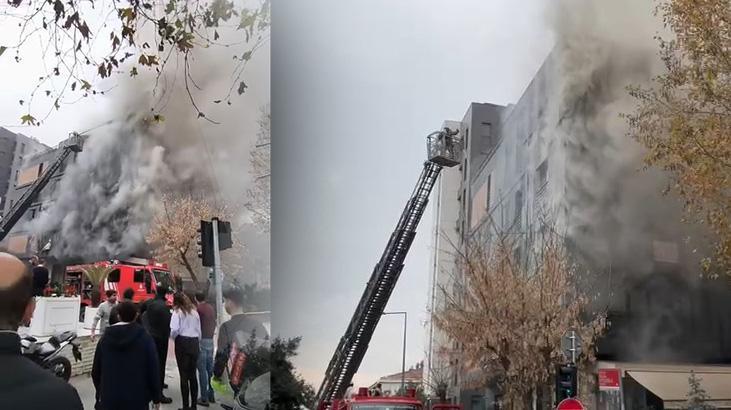 Bağdat Caddesi’nde Binanın Dış Cephesi Alevlere Teslim Oldu