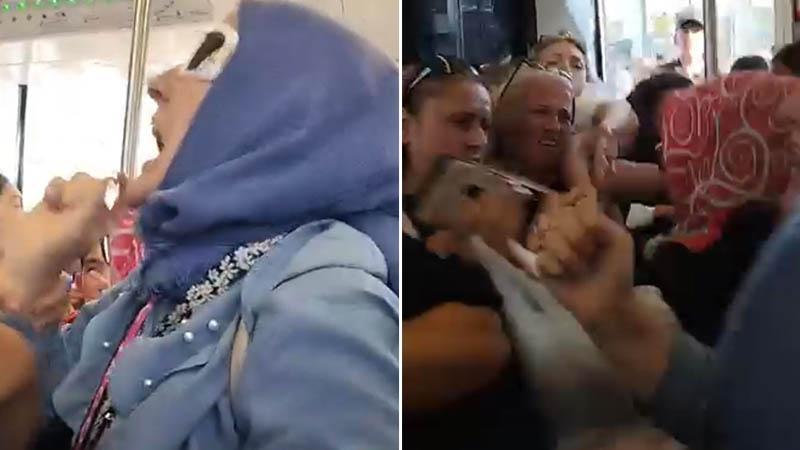 Tramvayda Koltuk Tartışması Yumruklu Kavgaya Dönüştü! O Anlar Cep Telefonunda