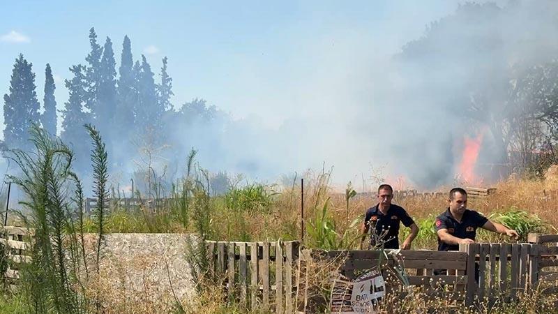 Aydın’da otluk alanda yangın: Alevler zeytinliğe ve villalara yaklaştı