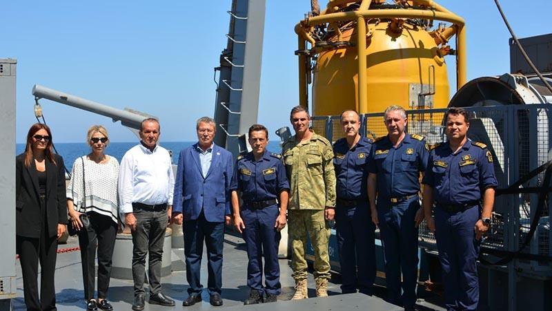 Üstel ve Ataoğlu, Girne açıklarında arama kurtarma çalışmalarını TCG Alemdar’dan takip etti