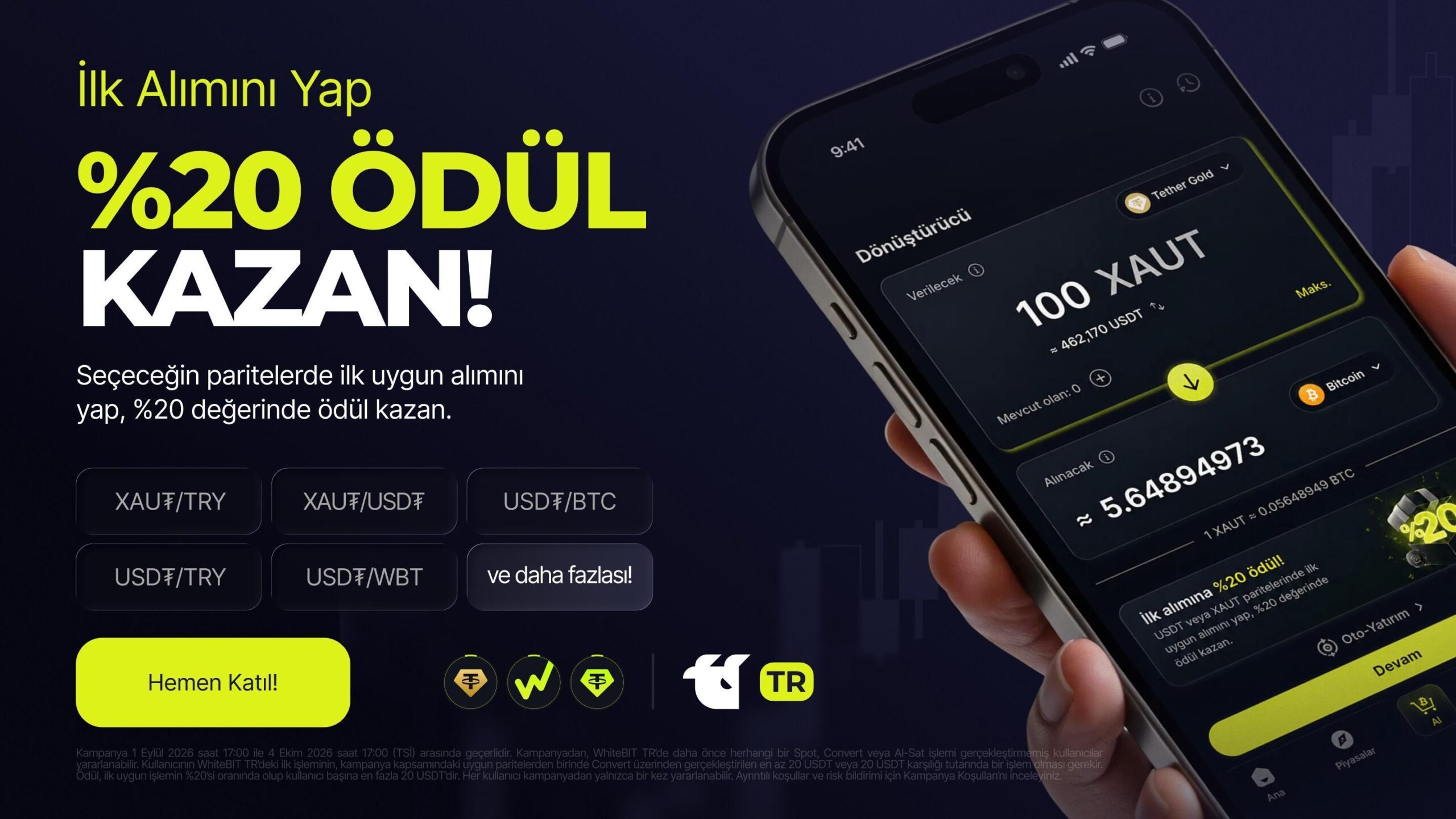 WhiteBIT TR’den İlk Alım Kampanyası: İlk işlemini yapanlara yüzde 20 ödül