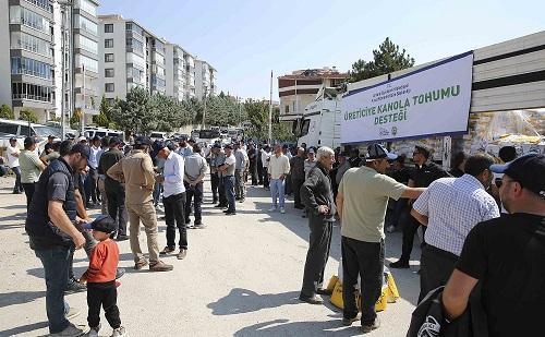 Ankara’da 583 çiftçiye kanola tohumu desteği