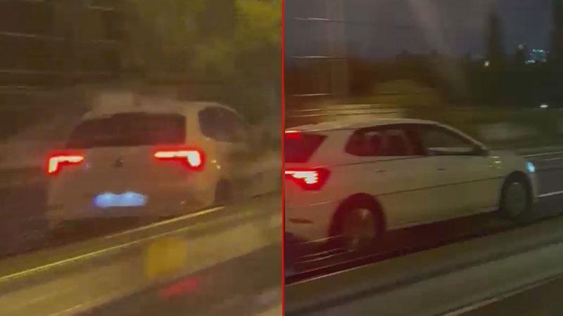 Üsküdar’da tehlikeli anlar: Ters yönde giden otomobil kamerada