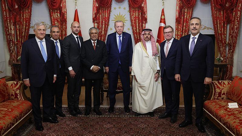 Erdoğan’dan R4+E3 toplantıları kapsamında Türkiye’ye gelen dışişleri bakanlarına kabul